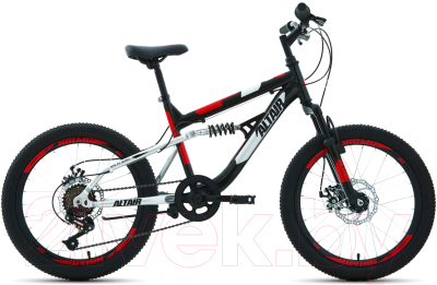 Детский велосипед Forward Altair MTB FS 20 Disc 2021 / RBKT1F106003 (13, черный/красный)