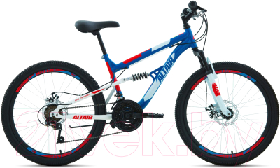 Велосипед Forward Altair MTB FS 24 Disc 2021 / RBKT1F14E004 (14.5, синий/красный)