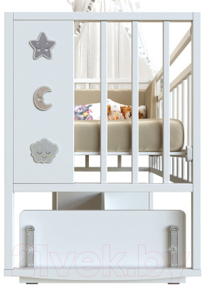 Детская кроватка VDK Mini Loft 3D Good Night поперечный маятник (Bianco)