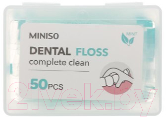 Зубная нить Miniso Круглая 6012 (50шт, мятно-зеленый)