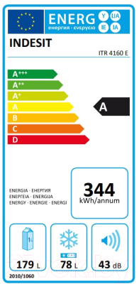 Холодильник с морозильником Indesit ITR 4160 E