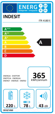 Холодильник с морозильником Indesit ITR 4180 E