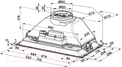 Вытяжка скрытая Faber Inka Smart HC X A52  (305.0599.307)