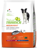 Сухой корм для собак Trainer Для средних пород с тунцом, рисом и морскими водорослями (12кг) - 