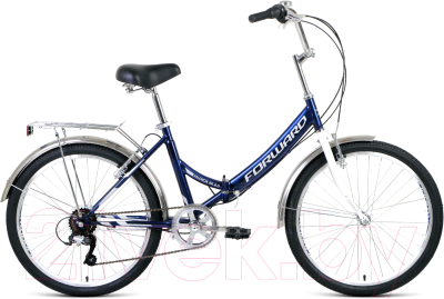 Велосипед Forward Valencia 24 2.0 2021 / RBKW1YF46004 (16, синий/серый)