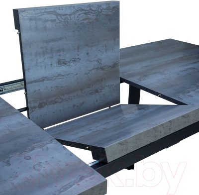 Обеденный стол Импэкс Leset Хаген 2Р (черный/бетон)