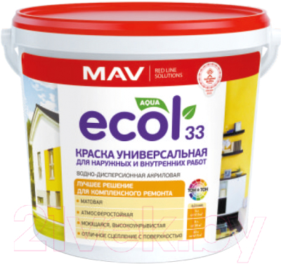 Краска MAV Ecol ВД-АК-1033 (1л, белый)