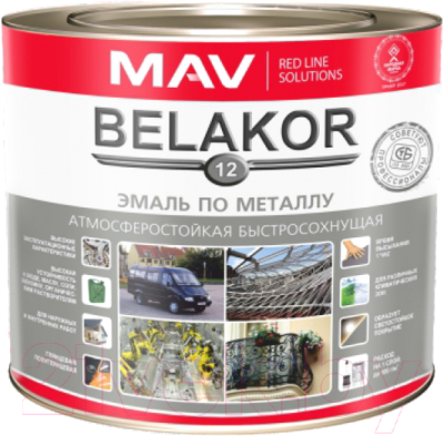 Эмаль MAV Belakor-12 (2кг, красный)