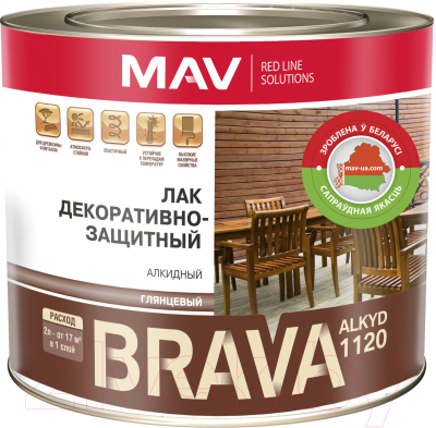 Лак MAV Brava Alkyd декоративно-защитный (1л)