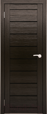 Дверь межкомнатная Юни Амати 01 40x200 (дуб венге/стекло черное)