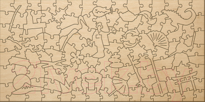 Пазл Нескучные игры Фудзияма. Япония Фигурный деревянный пазл / 8275