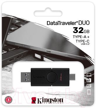 Usb flash накопитель Kingston DataTraveler Duo USB 3.2 Gen1 + Type-C 32GB (DTDE/32GB)