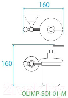 Дозатор для жидкого мыла Cezares OLIMP-SOI-02-M