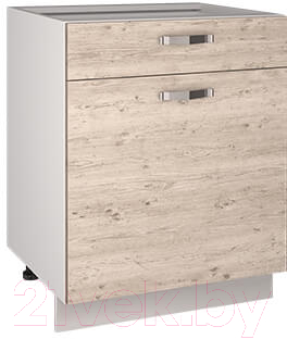 Шкаф-стол кухонный Anrex Alesia 1D1S/60-F1 (серый/сосна винтаж)