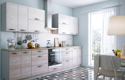 Шкаф-стол кухонный Anrex Alesia 3S/40-F1 (серый/сосна винтаж)