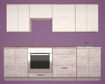 Шкаф-стол кухонный Anrex Alesia 3S/60-F1 (серый/дуб анкона)