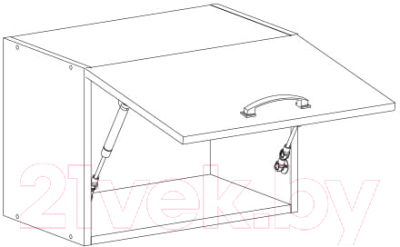 Шкаф навесной для кухни Anrex Alesia 1DG/60-F1 (серый/сосна винтаж)