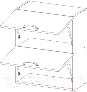 Шкаф навесной для кухни Anrex Alesia 2DG/60-F1 (серый/сосна винтаж)