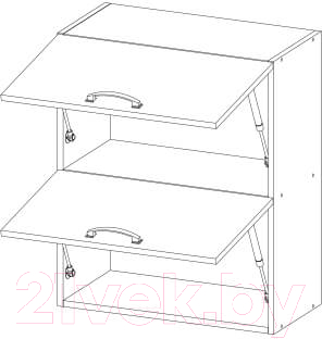 Шкаф навесной для кухни Anrex Alesia 2DG/80-F1 (серый/сосна винтаж)