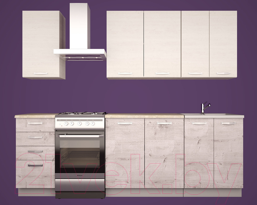 Шкаф под мойку Anrex Alesia 2D/60-F1 (серый/сосна винтаж) — фото 4