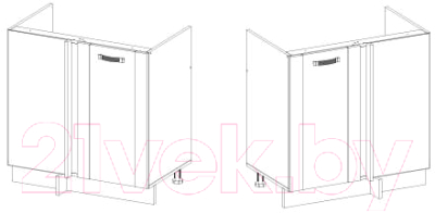Шкаф под мойку Anrex Alesia угловой 1D/80 F1 (серый/сосна винтаж)