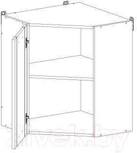 Шкаф навесной для кухни Anrex Alesia 1DU/60-F1 (серый/дуб анкона)