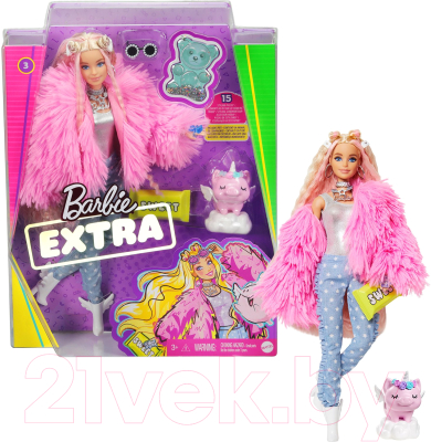 Кукла Mattel Barbie Экстра Кукла в розовой куртке / GRN28
