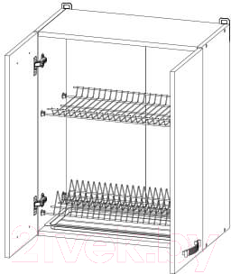 Шкаф навесной для кухни Anrex Alesia для сушки посуды 2D/60-F1