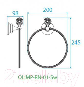 Кольцо для полотенца Cezares OLIMP-RN-03/24-Sw