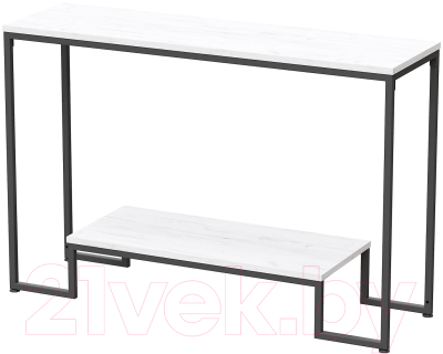 Консольный столик Millwood Пекин 4 Лофт Л 120x35x80 (дуб белый Craft/металл черный)