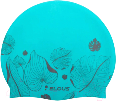 Шапочка для плавания Elous Elous EL009 (листики/голубой)