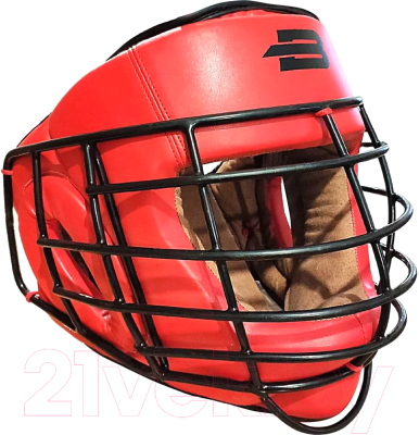 Боксерский шлем BoyBo Flexy с металлической решеткой (S, красный)