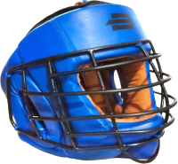 Боксерский шлем BoyBo Flexy с металлической решеткой (L, синий) - 