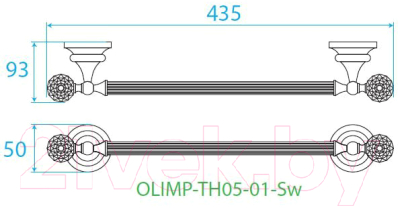 Держатель для полотенца Cezares OLIMP-TH05-03/24-Sw