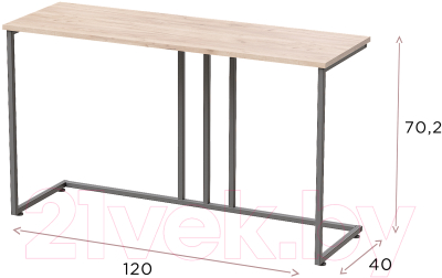 Консольный столик Millwood Лиссабон 1 Лофт Л 120x40x70.2 (белый/металл белый)