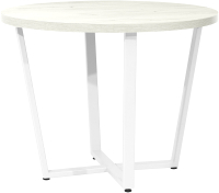 Обеденный стол Millwood Лофт Орлеан Л D100x75 (дуб белый Craft/металл белый) - 