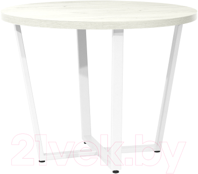 Обеденный стол Millwood Лофт Орлеан Л D100x75 (дуб белый Craft/металл белый)