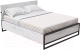 Двуспальная кровать Millwood Лофт КМ-4.8 Л 207x188x95 (дуб белый Craft/металл черный) - 