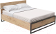 Двуспальная кровать Millwood Лофт КМ-4.8 Л 207x188x95 (дуб золотой Craft/металл черный) - 