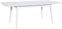 Обеденный стол Экомебель Дубна Самурай 2 90x150-200 (белая эмаль) - 