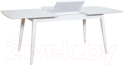 Обеденный стол Экомебель Дубна Самурай 2 90x150-200 (белая эмаль)
