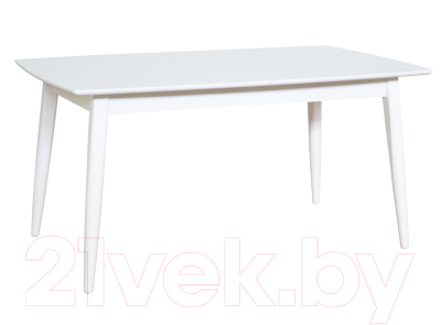 Обеденный стол Экомебель Дубна Самурай 2 90x150-200 (белая эмаль)