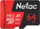 Карта памяти Netac MicroSD Card P500 Extreme Pro 64GB (NT02P500PRO-064G-R) (с адаптером) - 