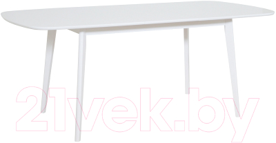 Обеденный стол Экомебель Дубна Скандинавия 90x150-190 (белая эмаль)