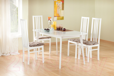Обеденный стол Экомебель Дубна Скандинавия 90x150-190 (белая эмаль)