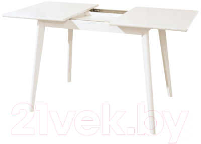 Обеденный стол Экомебель Дубна Скандинавия мини 70x105-137.5 (белая эмаль)