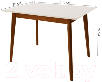 Обеденный стол Экомебель Дубна Скандинавия мини 70x105-137.5 (бриз)