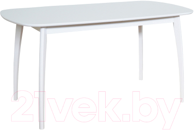 Обеденный стол Экомебель Дубна Спайдер 80x150-190 (белая эмаль)