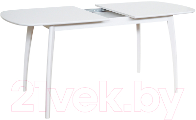 Обеденный стол Экомебель Дубна Спайдер 80x150-190 (белая эмаль)