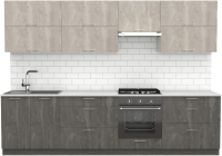 Кухонный гарнитур S-Company Клео крафт 3.0 (железный камень/бетонный камень) - 